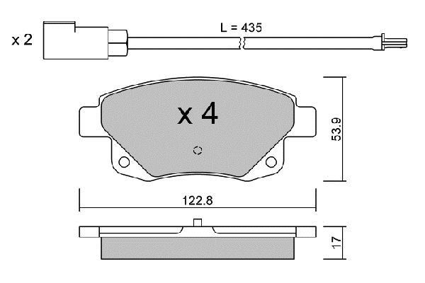 Jeu de 4 plaquettes de frein AISIN ref. BPFO-2005
